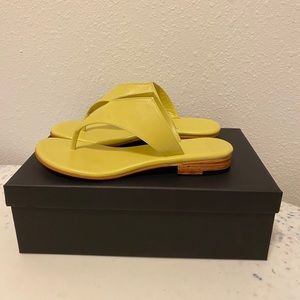 Brand New Martiniano Leather Sandals in Lemon